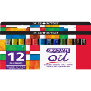 Graduate Oil Paint Set, Assorted Colors, 22ml, 12 Pieces