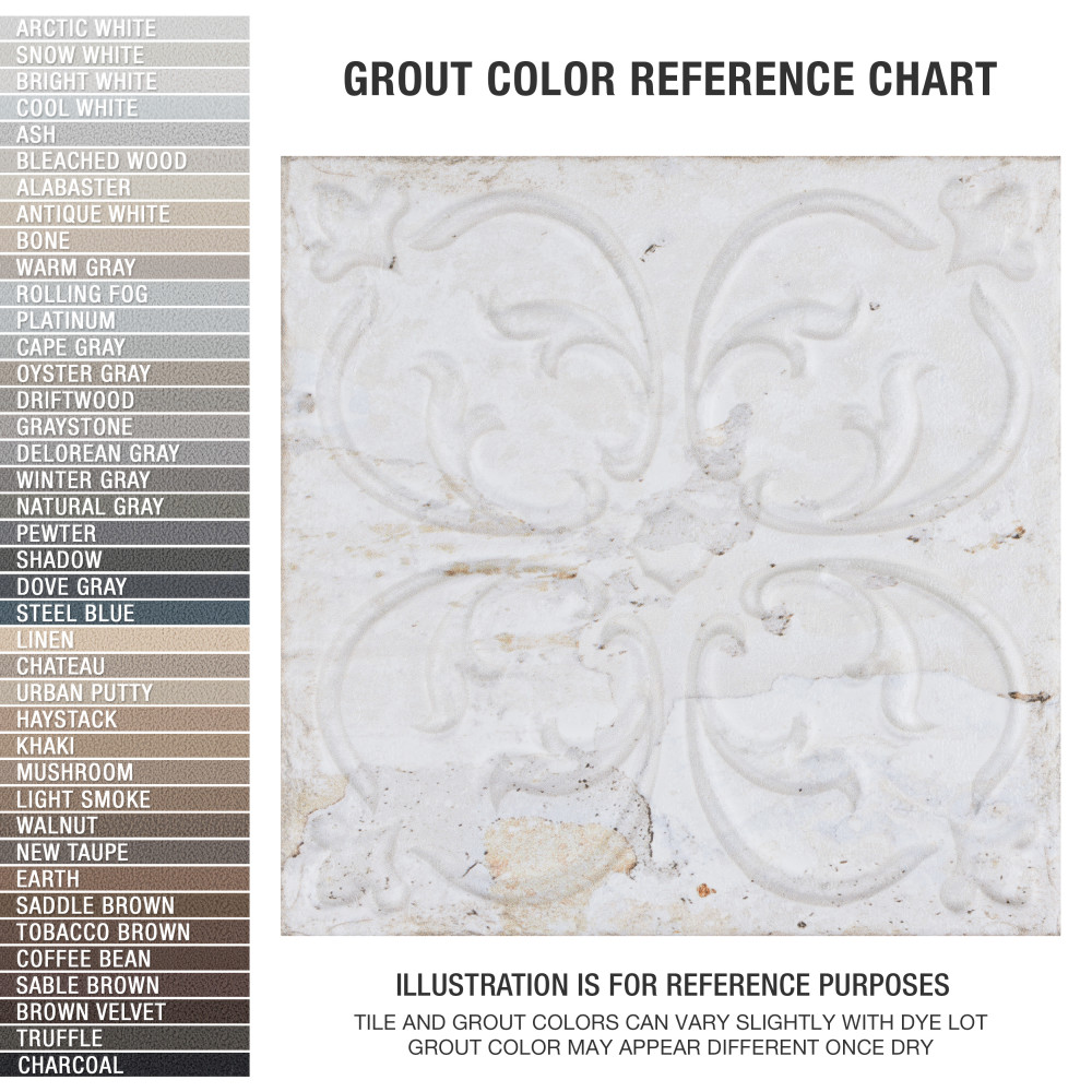 Aevum Ornato White 7-7/8 in. x 7-7/8 in. Ceramic Wall Tile