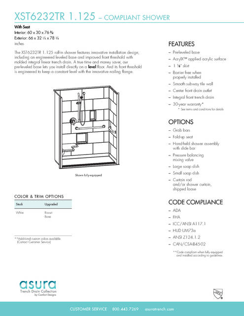 Tech Data Sheet — Cd Shower Tech Data Asura Xst 6232 Tr 1 125 Seat