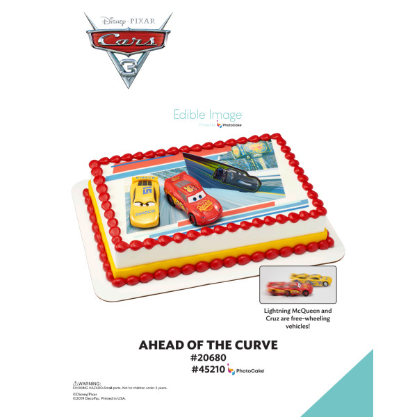 Disney and Pixar's Cars 3 Ahead of the Curve The Magic of Cakes® PhotoCake® Enhanced Background Page