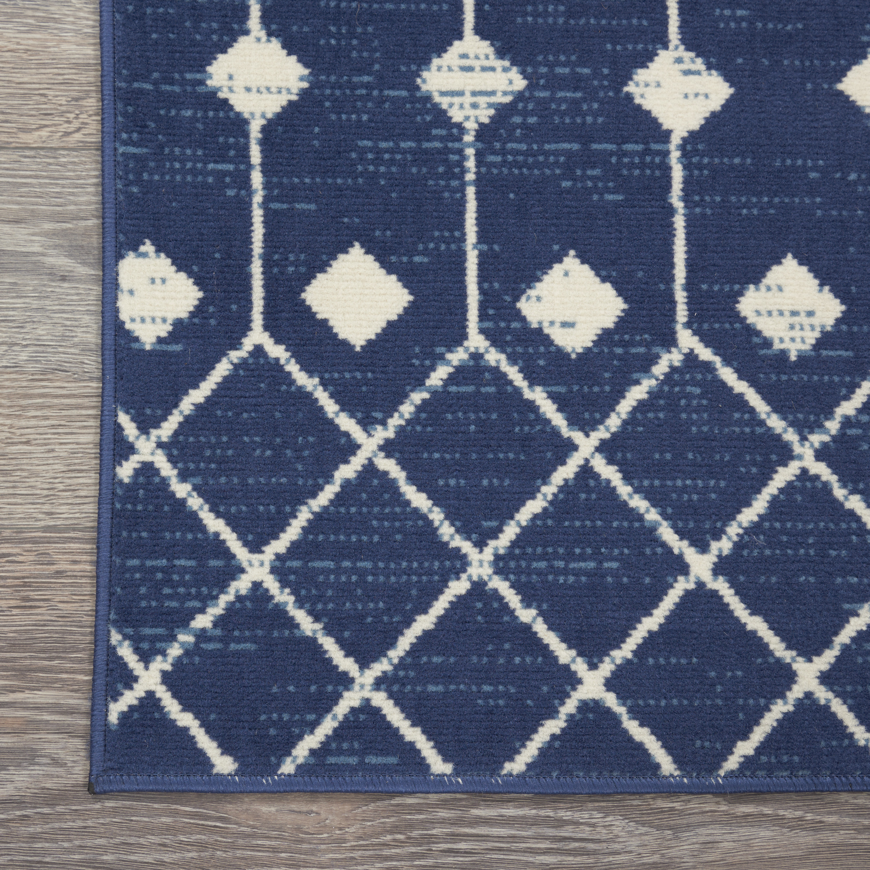 Nourison Grafix 2'3" x 12' Navy Bohemian Indoor Rug