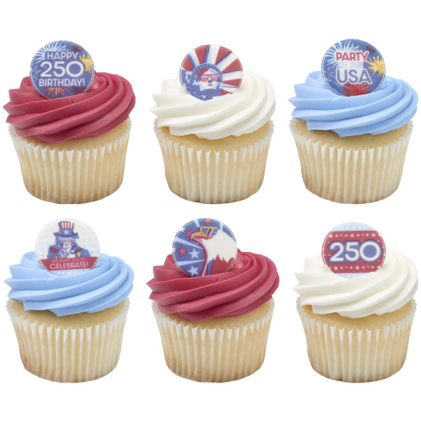 Party in the USA Disks Made Simply™ SugarStyle® Edible Decorations