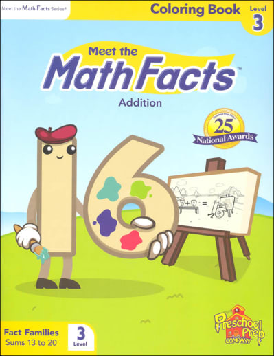 Meet the Math Facts Addition Coloring Book Level 3