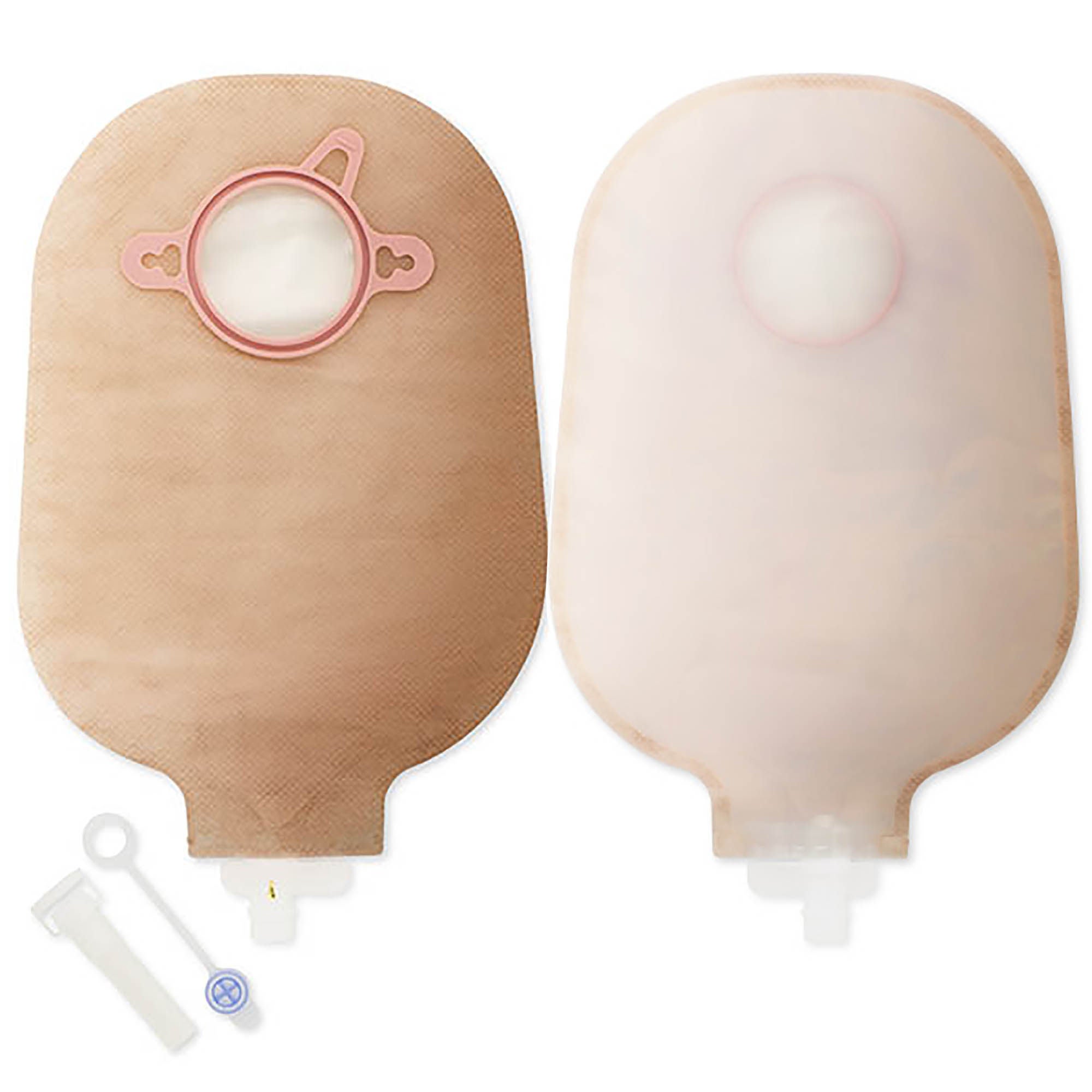New Image™ Two-Piece Transparent Urostomy Pouch, 57 mm Flange, Red Color Match
