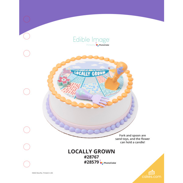 Locally Grown The Magic of Cakes® PhotoCake® Enhanced Round Background Page