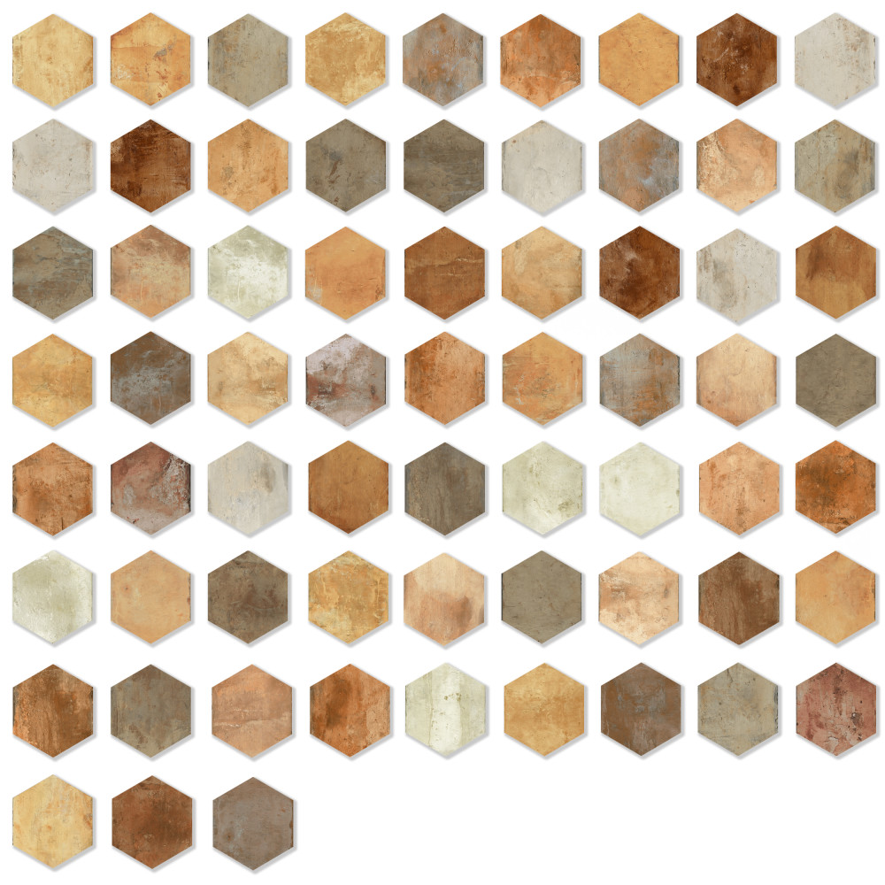 Terre Hex Rosso 9-7/8 in. x 11-3/8 in. Porcelain Floor and Wall Tile