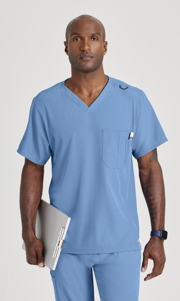 Skechers SK0112 Men&#8216;s Structure 1 Chest Pocket Eco-Friendly Medical Scrub Top-Skechers