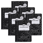 Pacon&reg; Composition Books with Dry Erase Surfaces, Black Marble, 3/8" Ruled w/Margin , 100 Sheets/200 Pages, Pack of 6 PACMMK37101DE-6