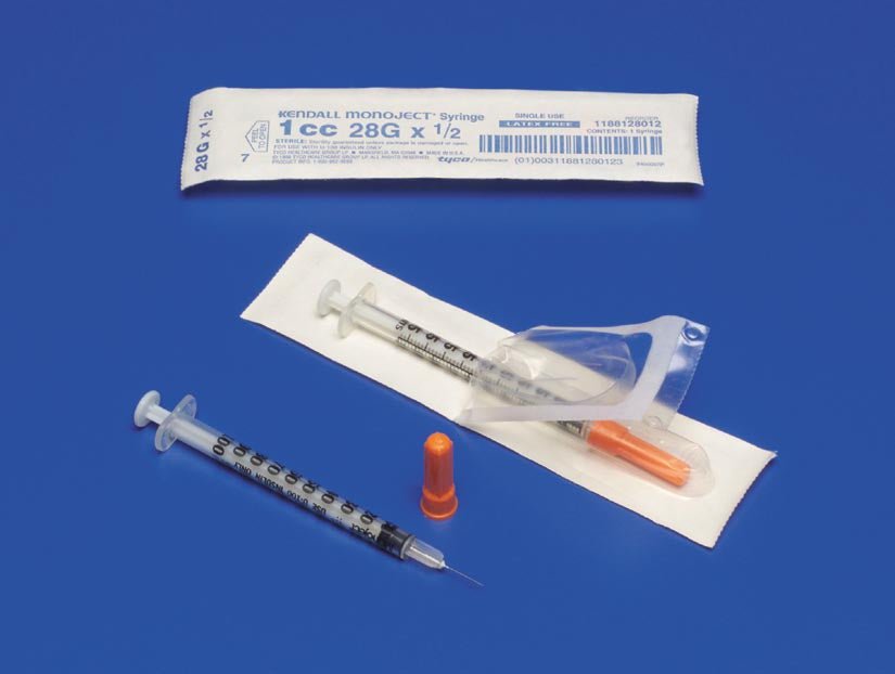 Monoject™ 0.5 mL Standard Insulin Syringe with Needle, 30 Gauge, 5/16 Inch