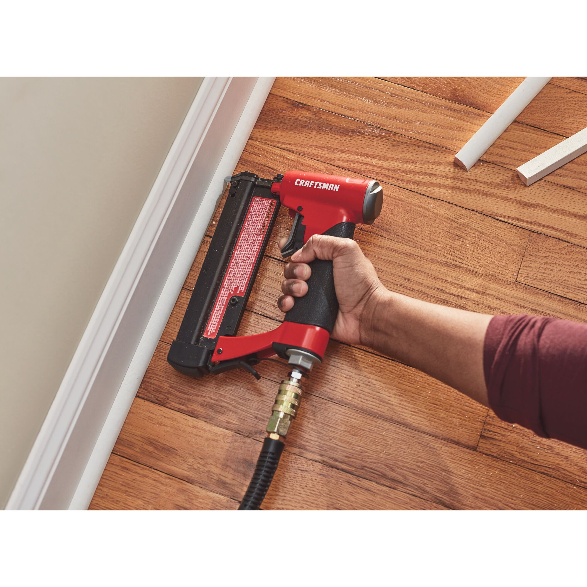 View of CRAFTSMAN Nailer: Pin being used by consumer