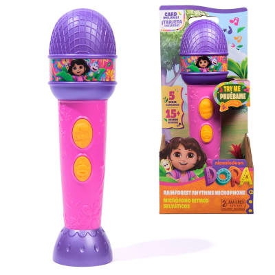 Dora, Micro Rythmes de la forêt tropicale avec musique, effets sonores et répliques bilingues, jouets pour filles et garçons, à partir de 3 ans