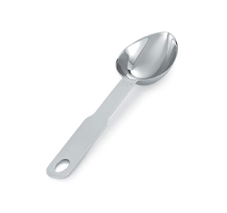 1/8-cup oval heavy-duty stainless steel measuring scoop