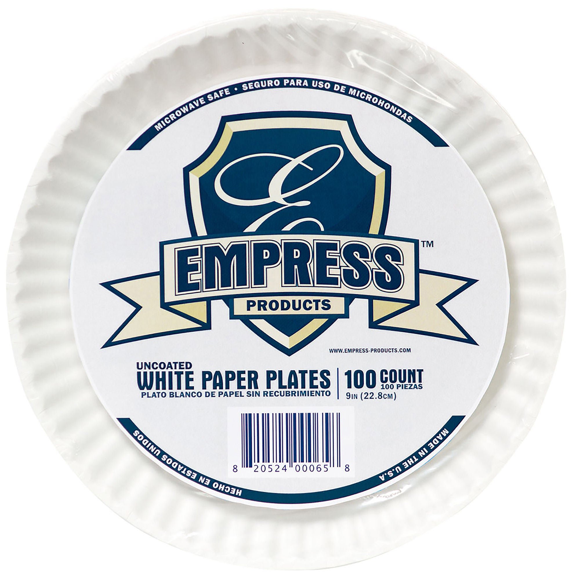 Empress™ White Paper Plate, 9-Inch