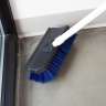 Carlisle, Flo-Pac, 10in, Dual Surface Polypropylene Floor Scrub With Rubber Squeegee, Plastic Bristles, Blue