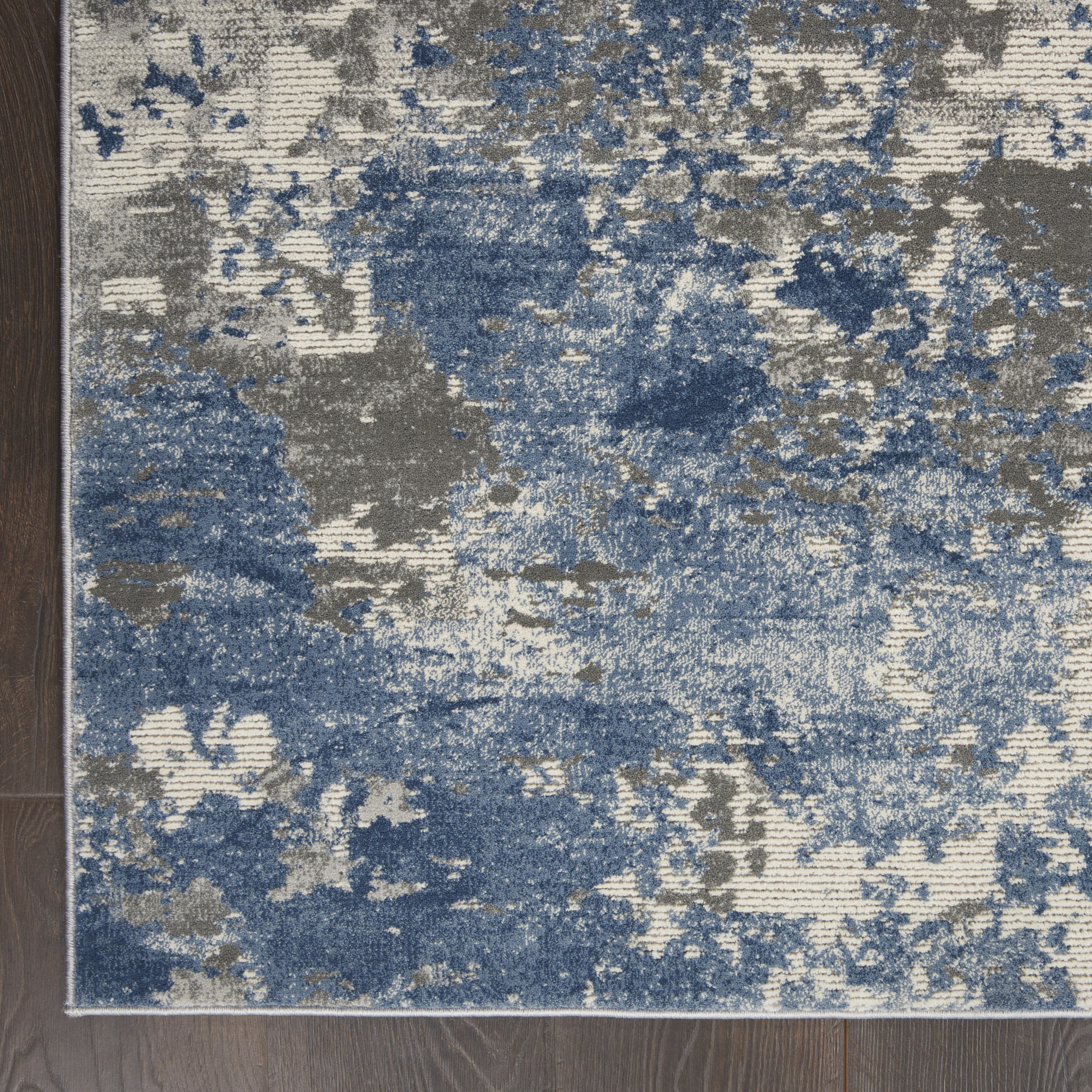 Nourison Rustic Textures 3'11" x 5'11" Grey Blue Modern Indoor Rug