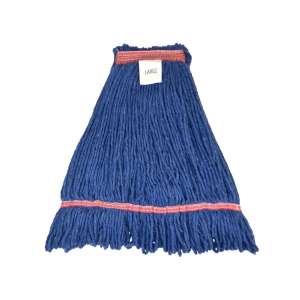 Hillyard, High Performance Blend Looped-End Wet Mop Head with 1.25" Headband, Large, Blue