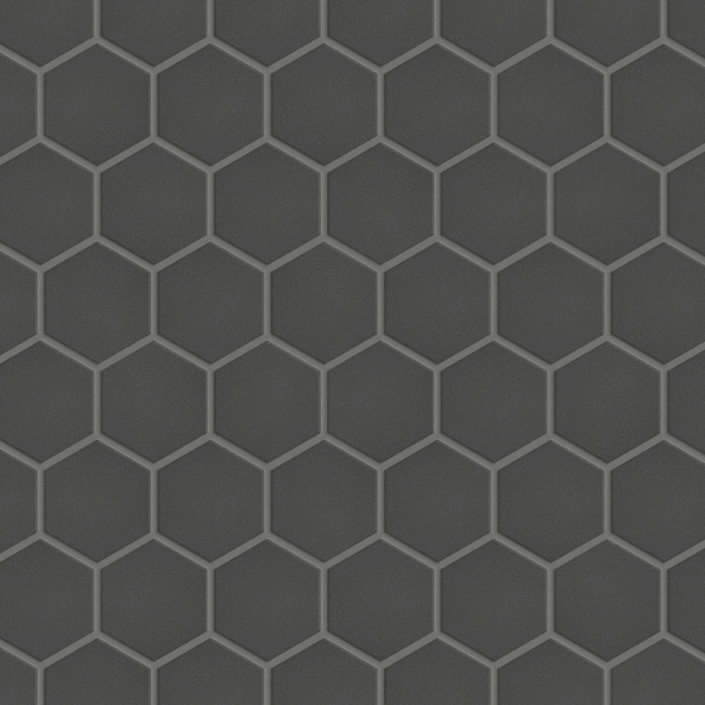 Gotham 2″ Hex Black 11-1/8 in. x 12-5/8 in. Porcelain Mosaic Tile