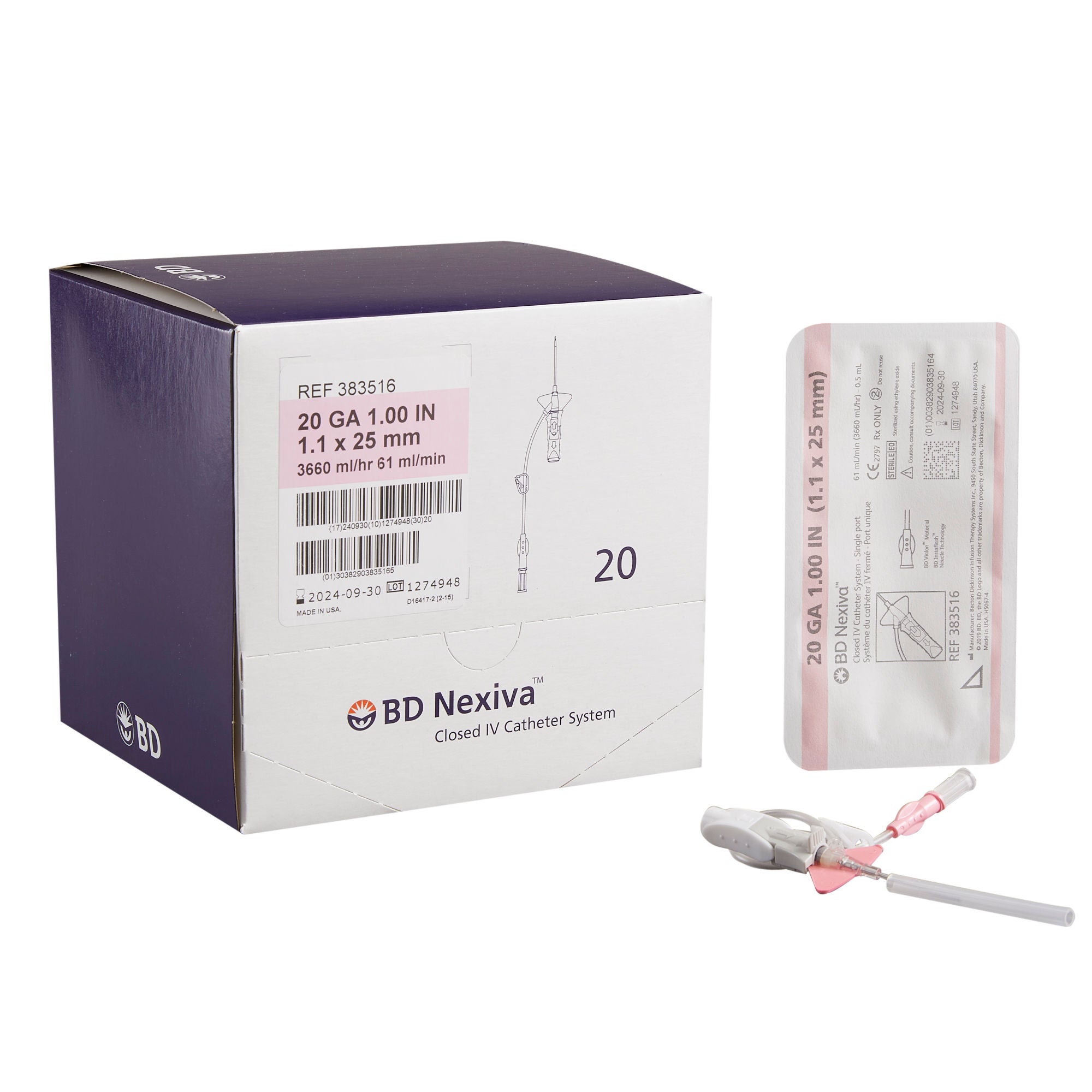 Nexiva™ Closed IV Catheter, 20 Gauge
