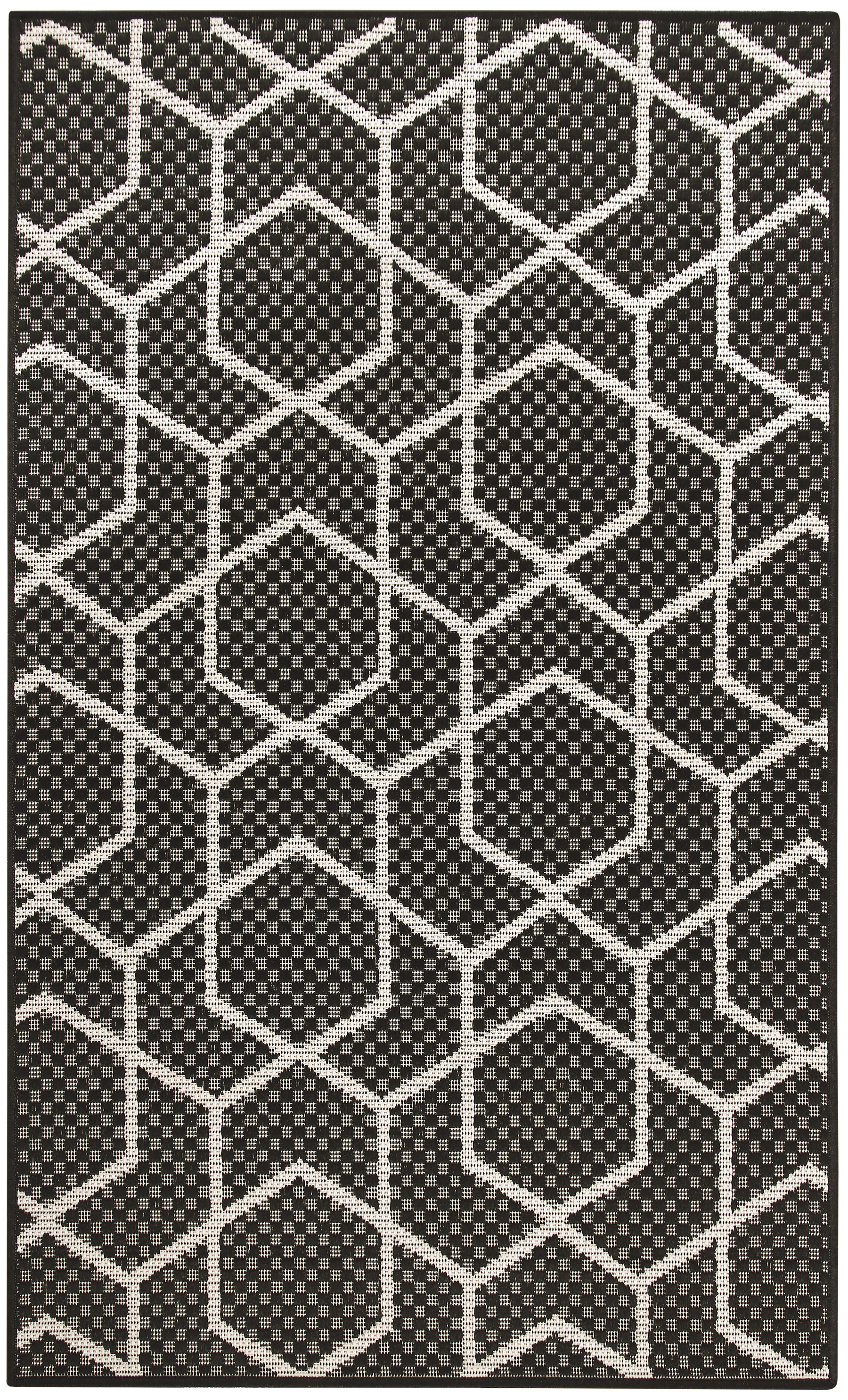 Nourison Horizon Indoor/Outdoor 2' x 3' Black Modern Rug