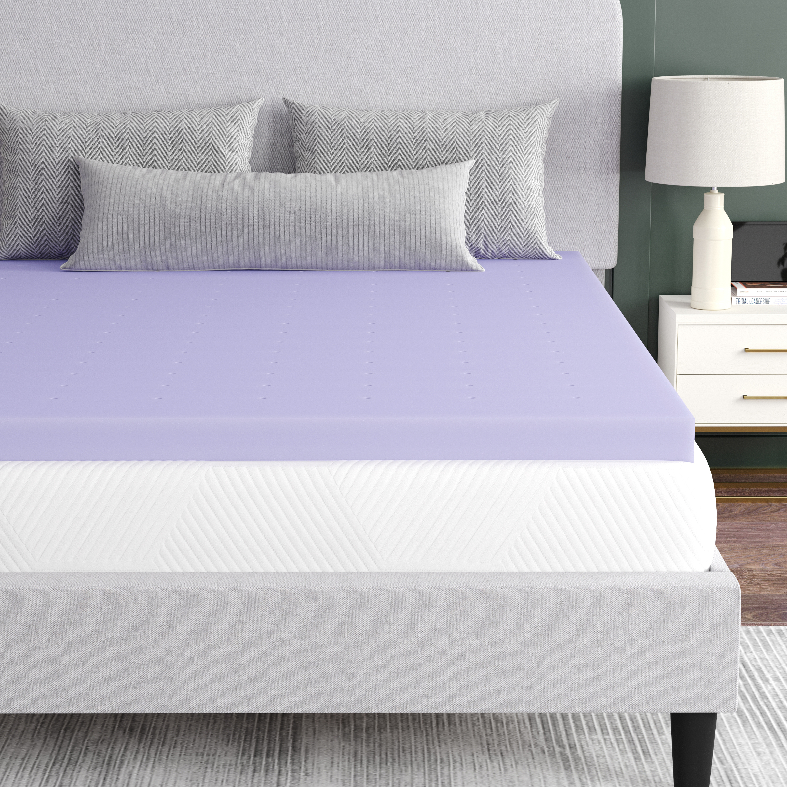 Astor 3" Memory Foam King Size Mattress Topper with Lavender Infused, CertiPU... - Picture 12 of 41