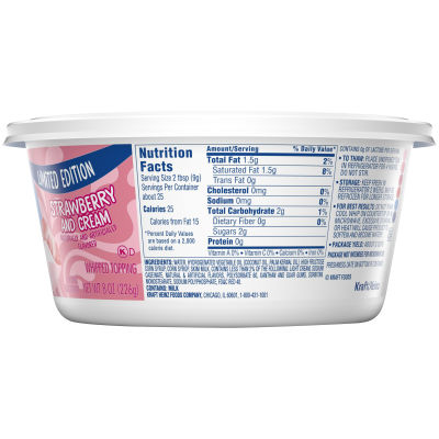 Cool Whip Limited Edition Strawberry And Cream Whipped Topping 8 oz Tub