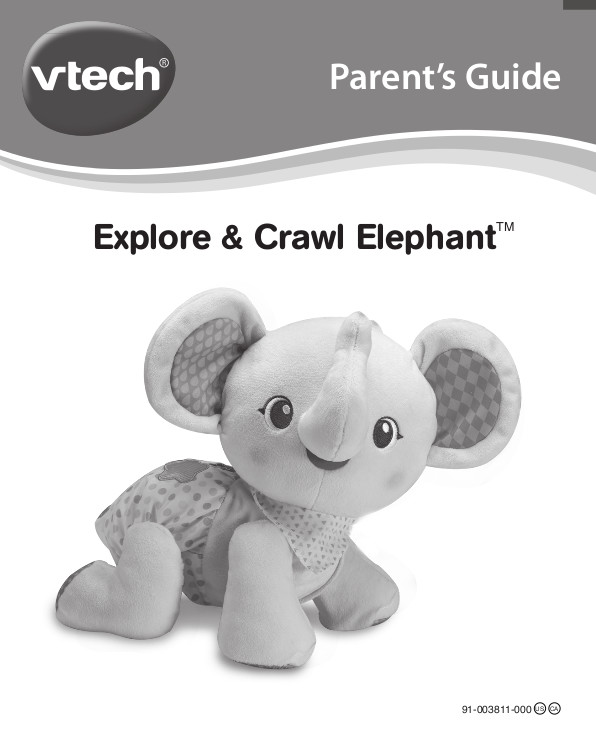 vtech crawl with me elephant soft toy