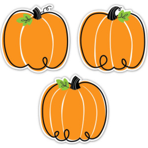 Core Décor Doodle Pumpkin 6" Designer Cut-Outs, Pack of 36