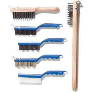 Carlisle, Sparta, 5.5in, Scratch Brush and Scraper, Steel Bristles, Blue