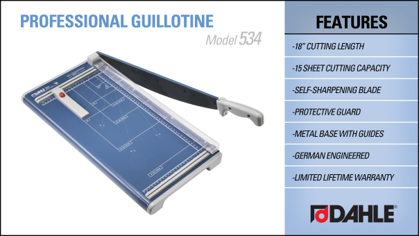 Dahle 534 Professional Guillotine Trimmer InfoGraphic
