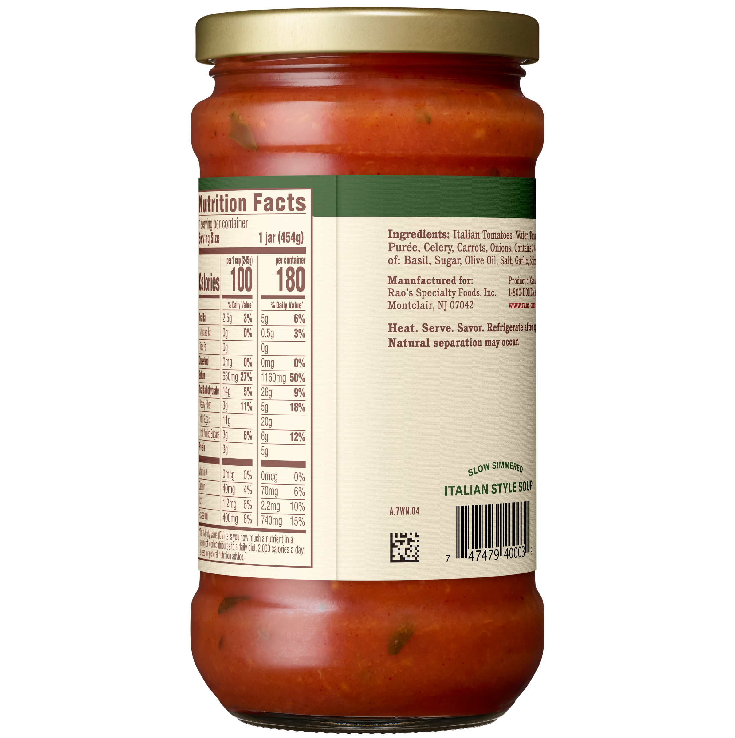 Tomato Basil Soup, 16 oz - Back Image