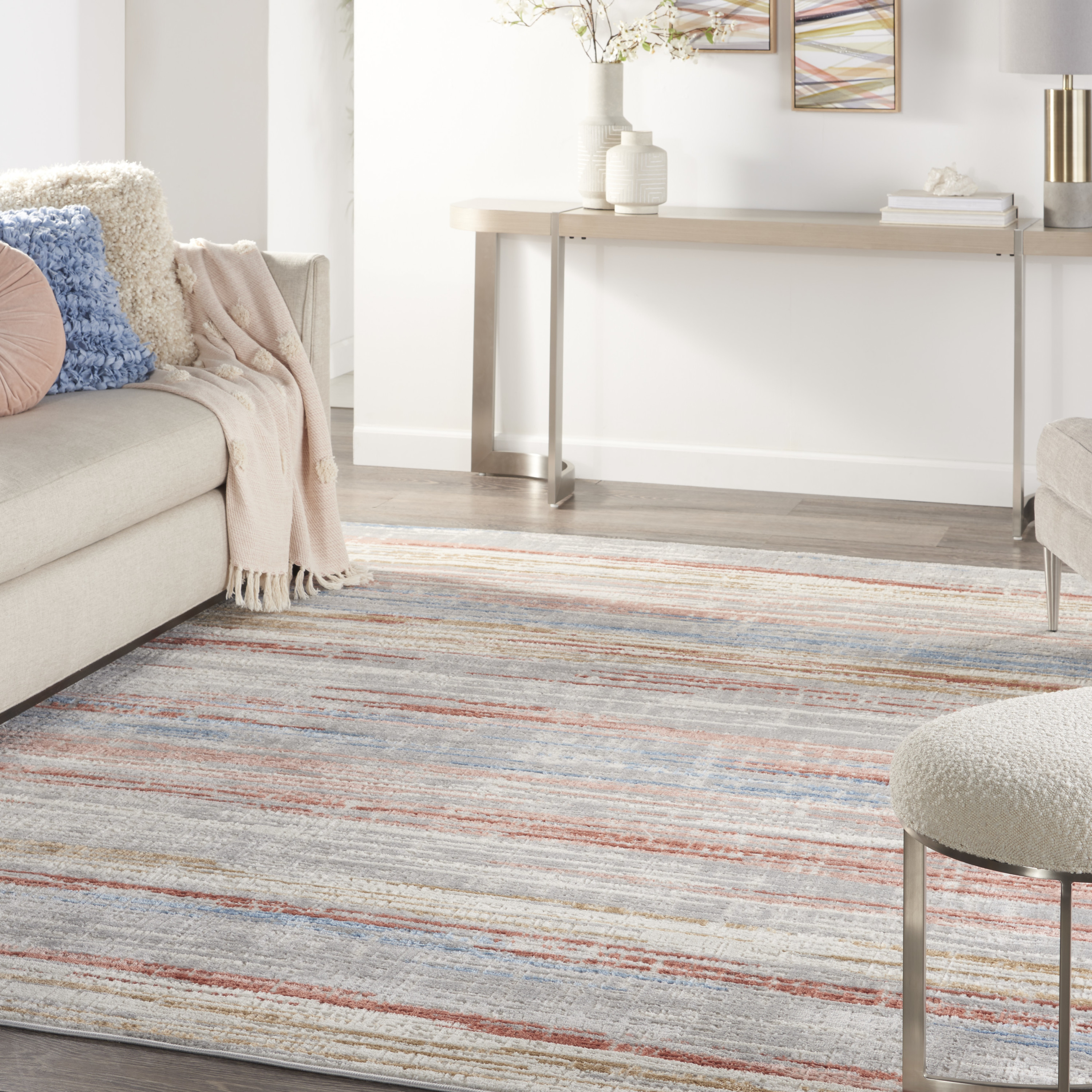 Nourison Elation 9' x 12' Ivory Multicolor Modern Indoor Rug