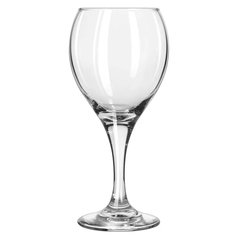 Libbey 3957 Teardrop 10.75 oz clear all-purpose wine glass with rounded bowl and tapered stem