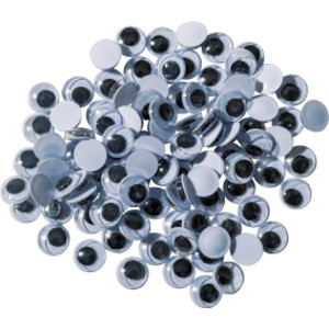 Black Wiggle Eyes, 7 mm, 100 Pieces