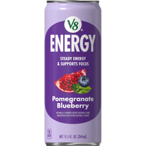 V8 +Energy® Pomegranate Blueberry Juice Energy Drink, 11.5 fl oz Can (12 Pack)