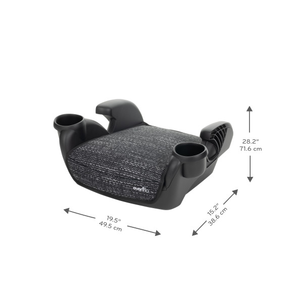GoTime No Back Booster Car Seat dimensions diagram