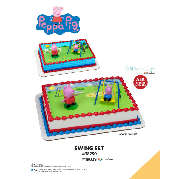 Peppa Pig™ Swing Set The Magic of Cakes® PhotoCake® Enhanced Background and Icing Page