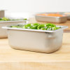 Fourth-size 4-inch-deep Super Pan® heavy-duty stainless steel steam table pan with flat corners