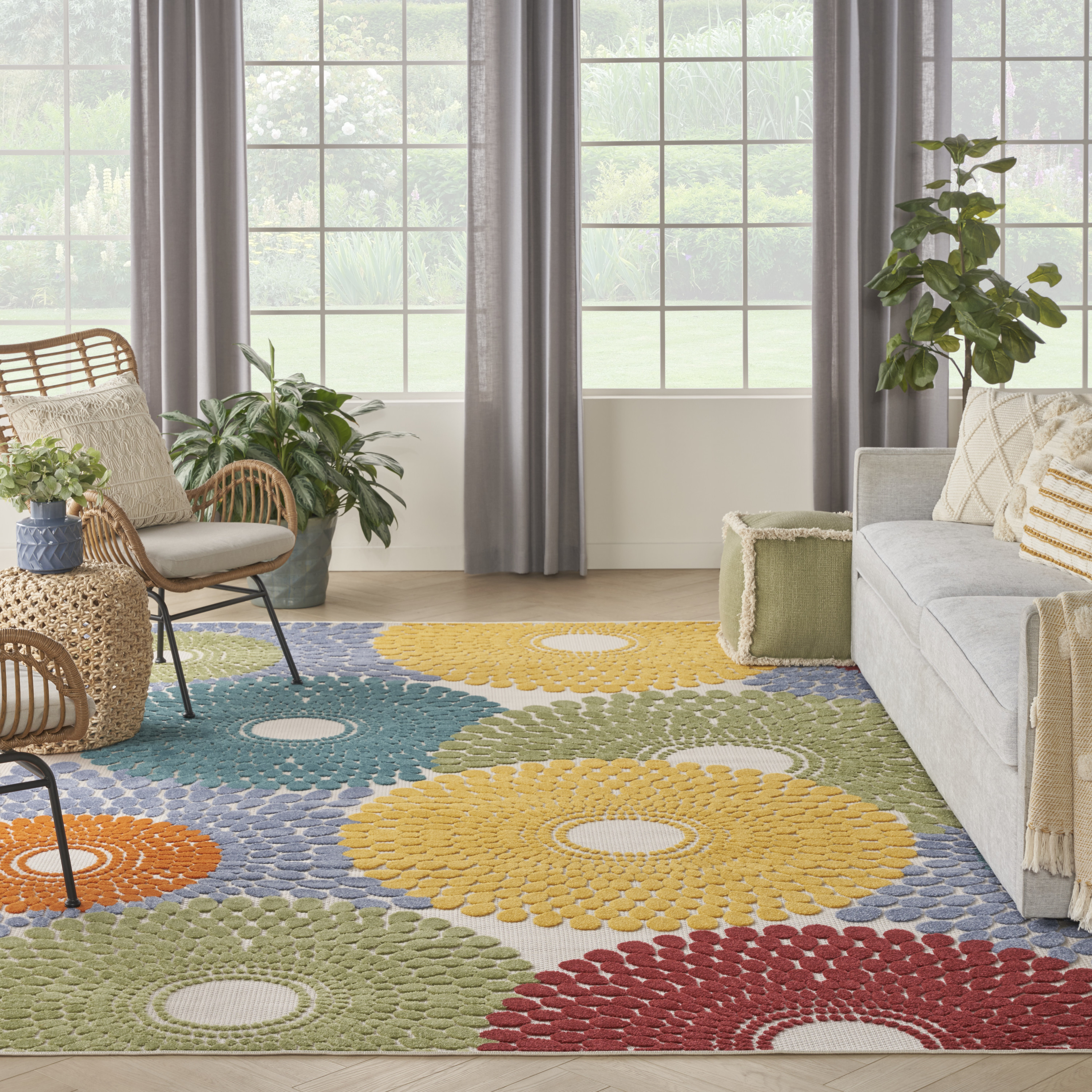 Nourison Aloha 7'10" x 10'6" Multicolor Modern Rug