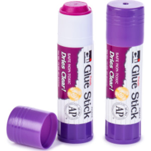 Purple Glue Sticks, .74 oz, Pack of 12