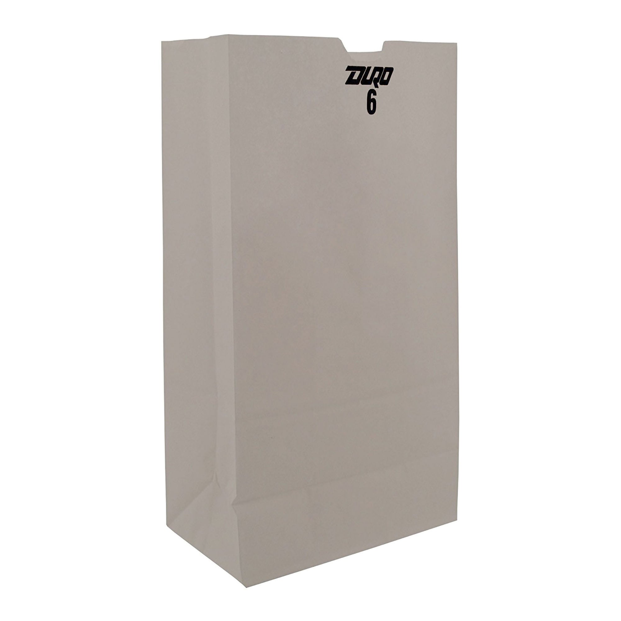 Duro® White Paper Bag, 6 x 3.63 x 11.06 Inch