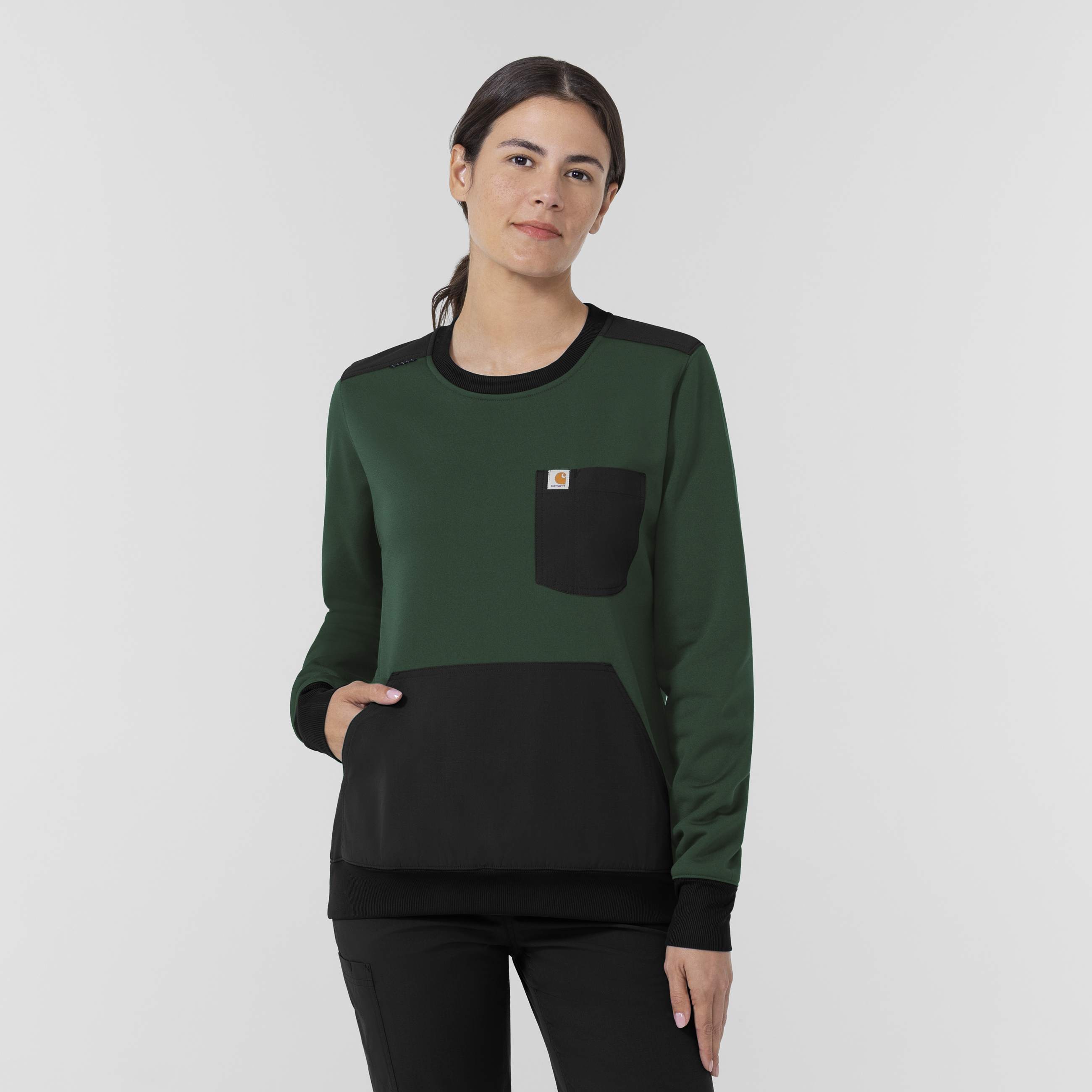 Layers Women‘s Crew Neck Fleece Scrub Sweatshirt-Carhartt