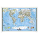 National Geographic World Classic Map, Enlarged and Laminated, 69.25" x 48" NGMRE00622003
