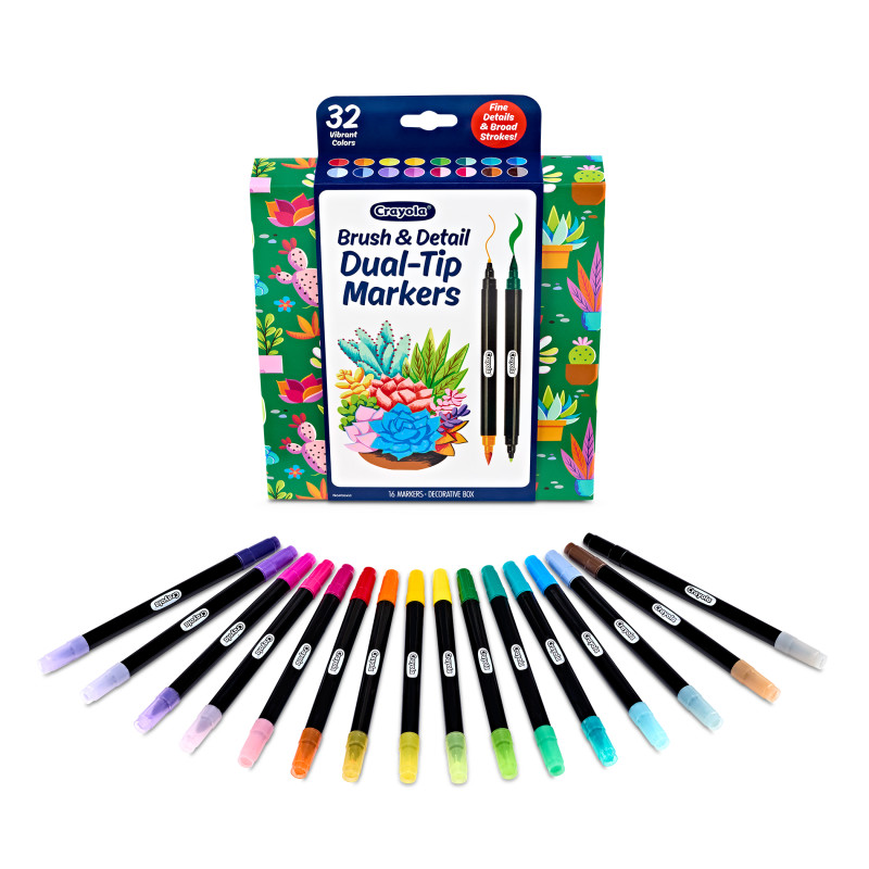 Brush & Detail Dual-Tip Markers, Pack of 16