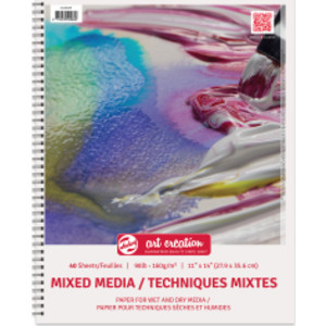 Mixed Media Paper Pad, Spiral Bound, 98lbs, 11" x 14", 40 Sheets