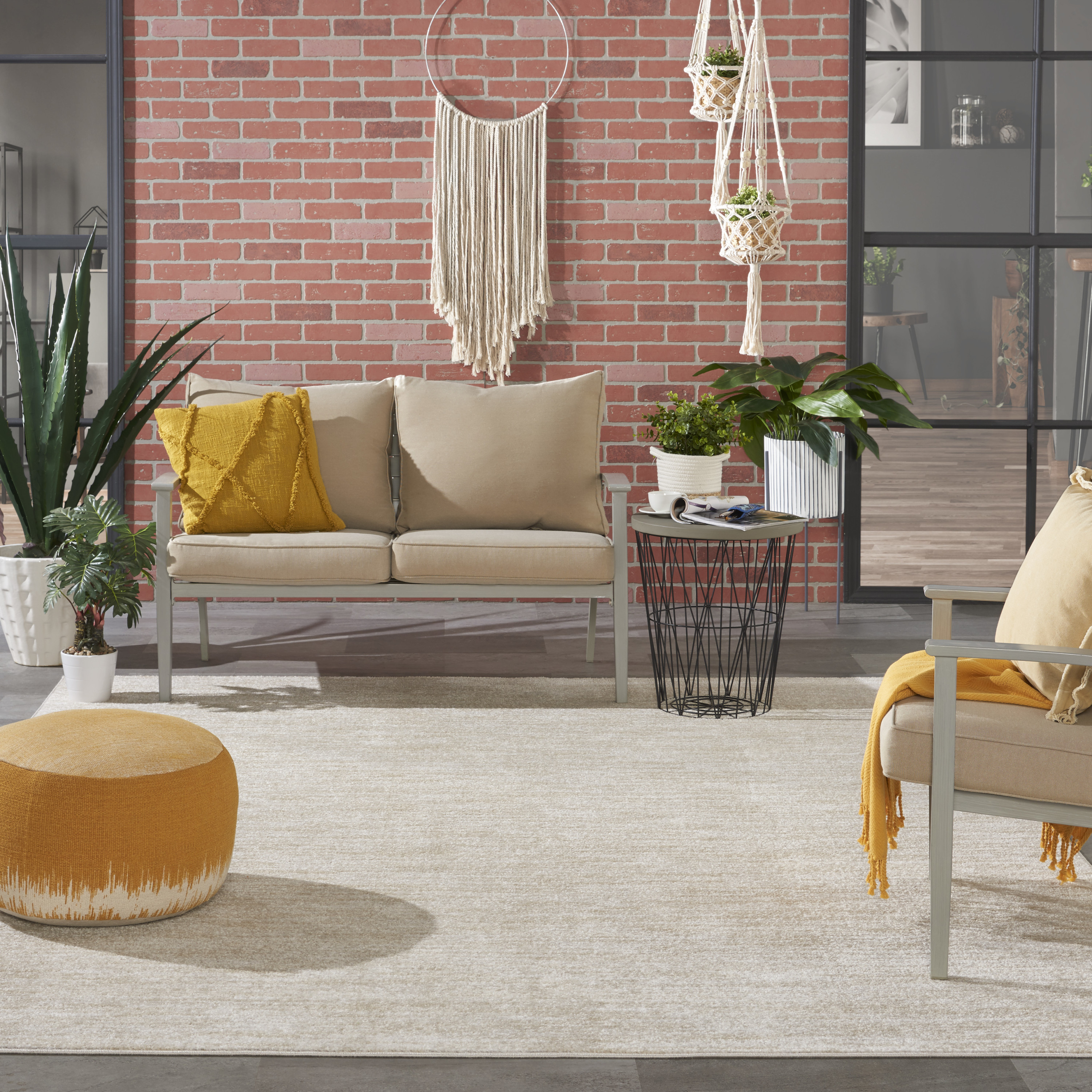 Nourison Nourison Essentials 8' x 11' Ivory Beige Outdoor Rug