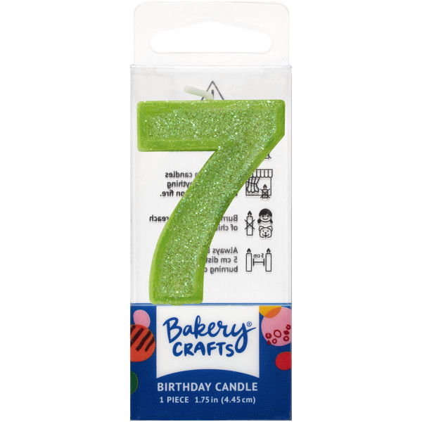 7 Mini Glitter Numeral Candles