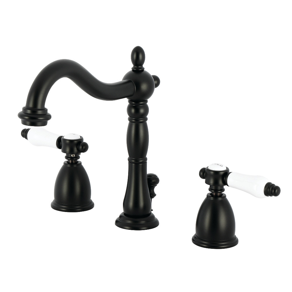 Widespread Bathroom Faucet with Brass Pop-Up, Matte Black with 4 Finish Options