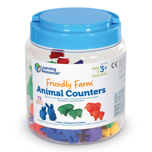 Friendly Farm Animal Counters, Set of 72
