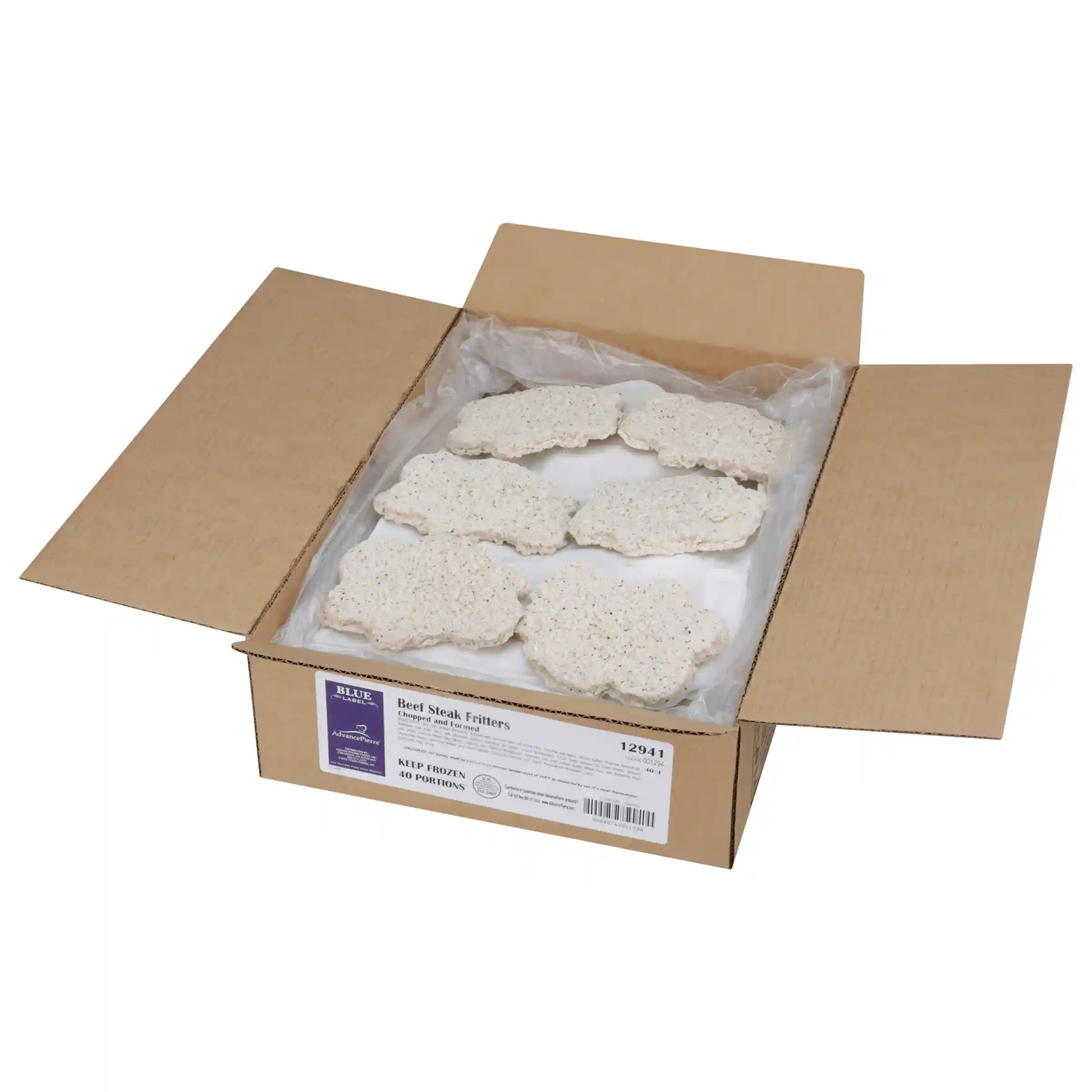 AdvancePierre® Blue Label Raw Breaded Black Pepper Western Style Country Fried Beef Steak Fritters, 4 oz,_image_4