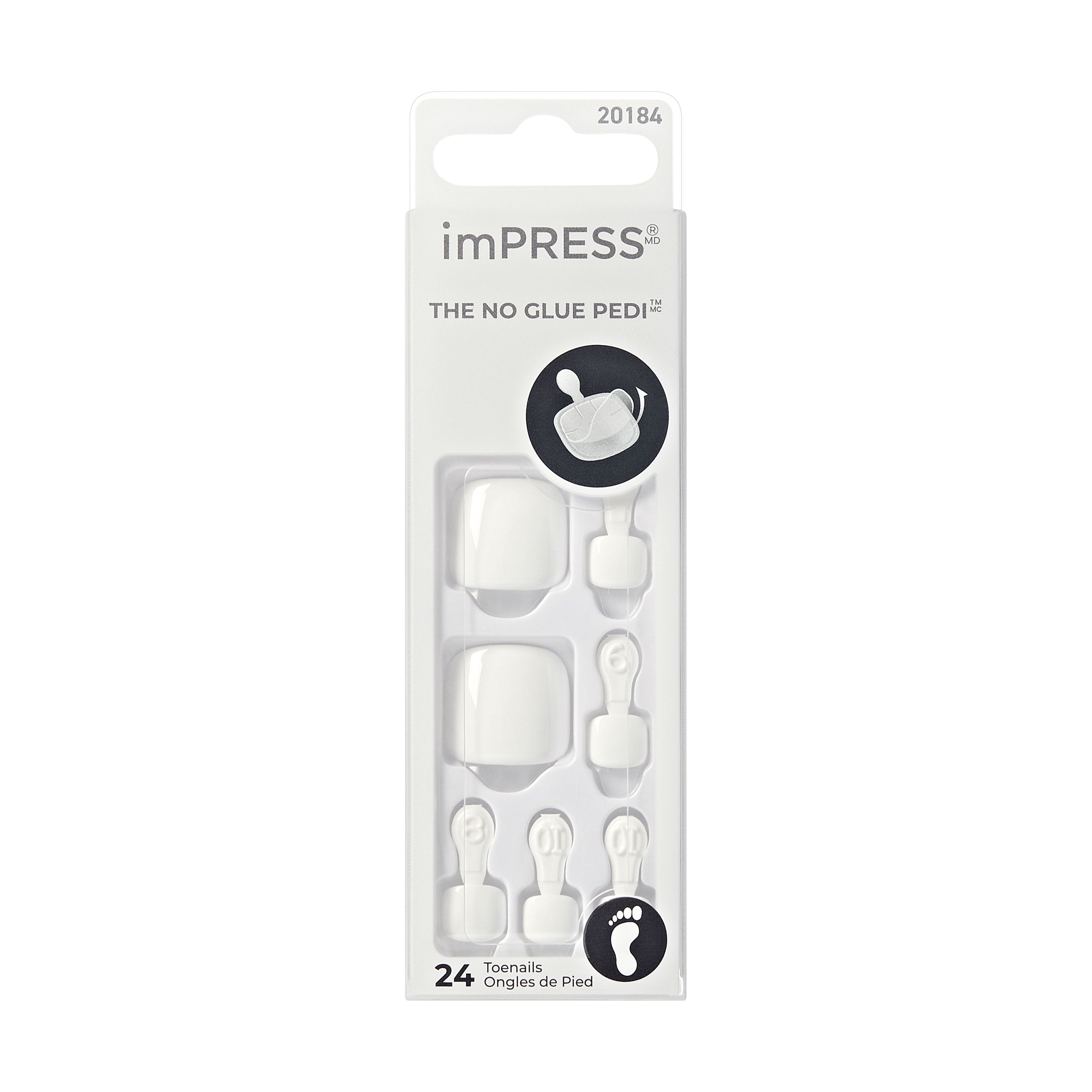 imPRESS Color Press On Pedicure  Simply White
